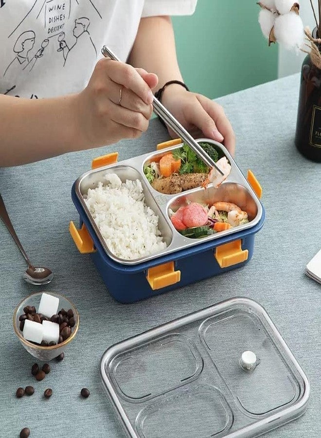 Storescent 3 Compartment Stainless Steel Lunch Box, Leakage Proof Lunch Box for School and Office - Image 2